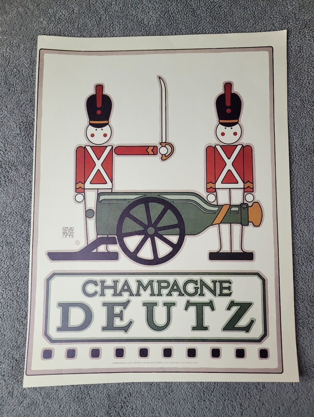 Vintage David Lance Goines Champagne Deutz Art Print Poster 11x15 1975